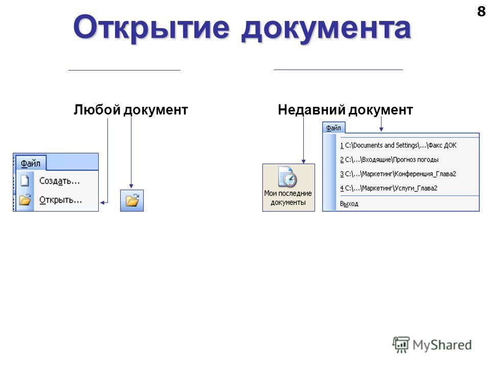 Откройте документ текстовый редактор